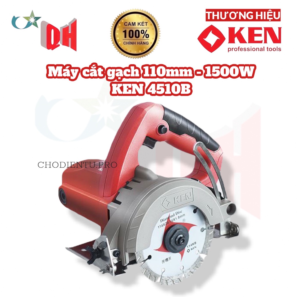 Máy Cắt Gạch Bọc Nhựa Cao Cấp Công Suất Lớn 110mm - 1500W KEN 4510B - HÀNG CHÍNH HÃNG