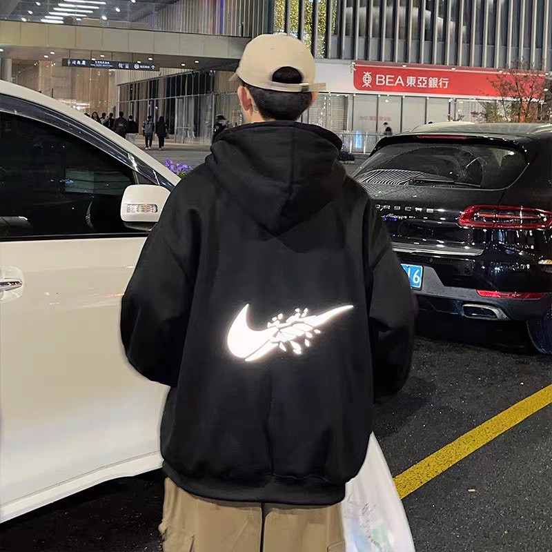 Áo Hoodie Form Rộng Tay Bồng Unisex Nam Nữ , Áo Nỉ Mũ Lót Bông Dày Đẹp In Logo Phản Quang Njk.e Siêu Chất Rô Store HD05 | BigBuy360 - bigbuy360.vn