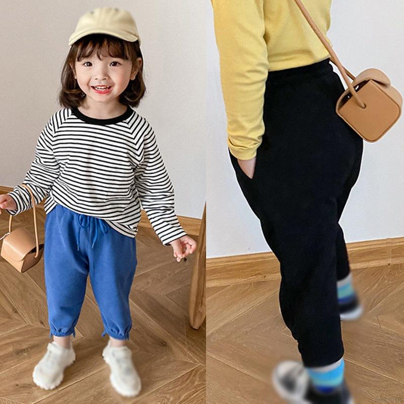 Quần Yếm Thể Thao Dáng Rộng Co Giãn Tốt Kiểu Hàn Quốc Thời Trang Mùa Thu Cho Bé Gái 1-6 Tuổi