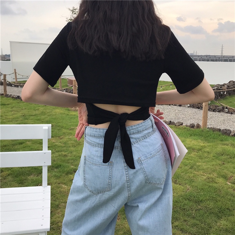 SUXI Áo Thun Tay Ngắn Cổ Tròn Màu Sắc Đơn Giản Dễ Phối Đồ Hợp Thời Trang Hè