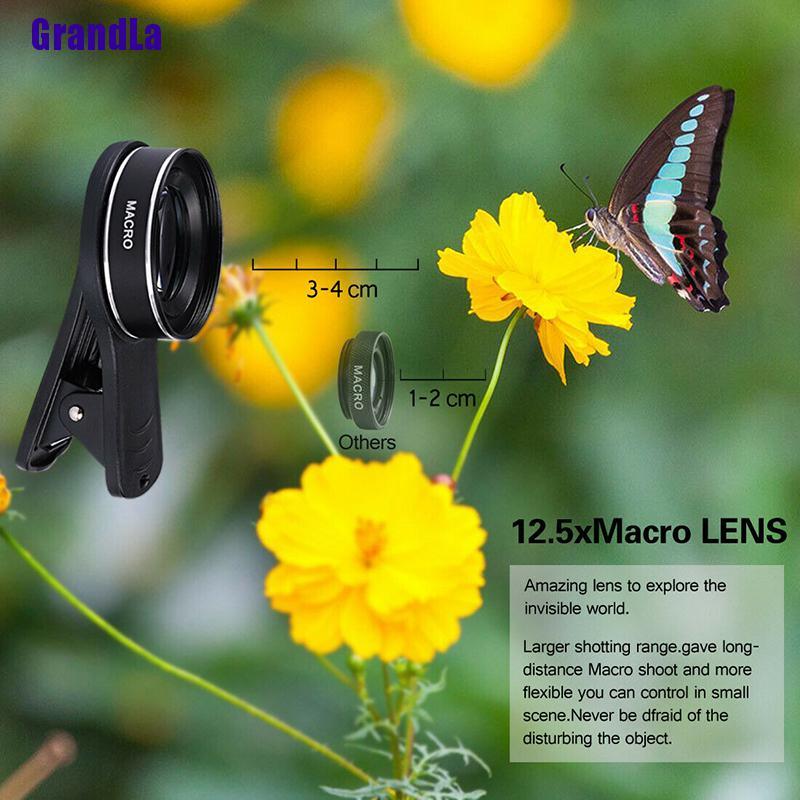 Ống Kính Super Wide Angle 0.45x Và 15x Macro Lens Clip-on Cho Camera Iphone