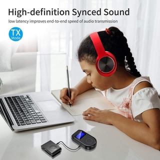 Bluetooth Transmitter and Receiver 3-in-1 Wireless Bluetooth-compatible 5.0 Adapter with Display Screen Low Latency
