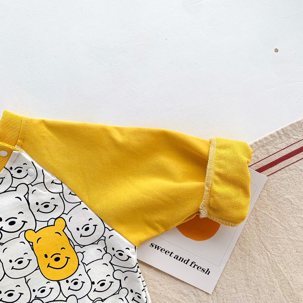 Bộ Áo Liền Quần Tay Dài In Hoạt Hình Thời Trang Mùa Thu Cho Bé Sơ Sinh