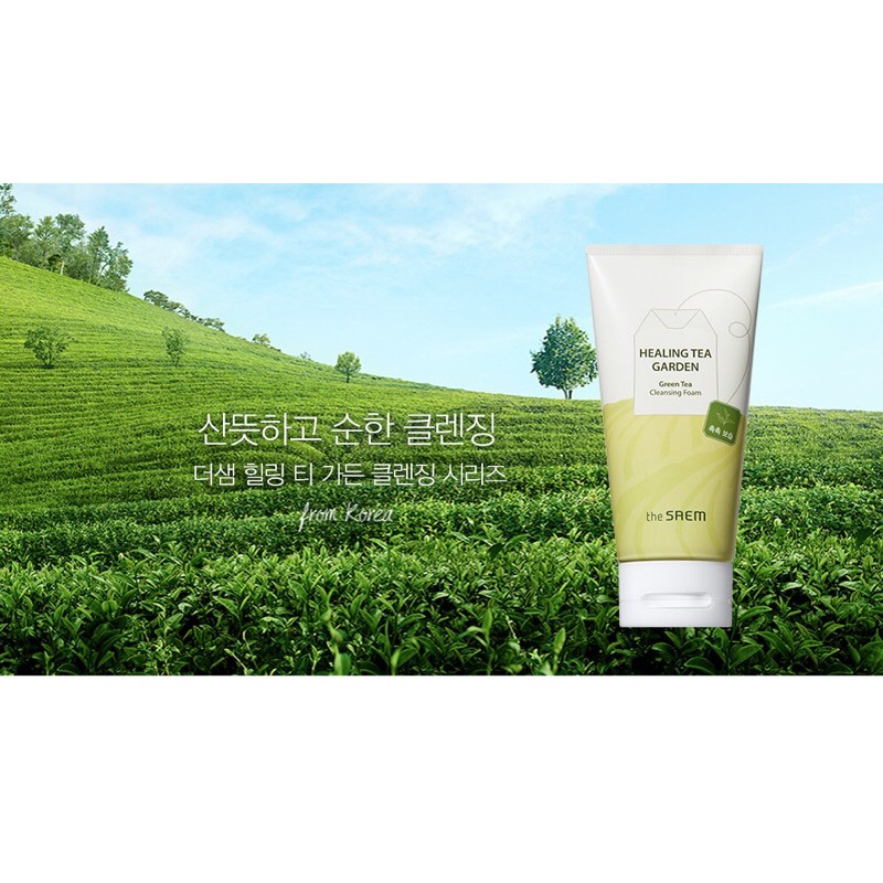 Sữa Rửa Mặt Giúp Giảm Mụn, Cung Cấp Độ Ẩm The Saem Healing Tea Garden Green Tea Cleansing Foam 150ml