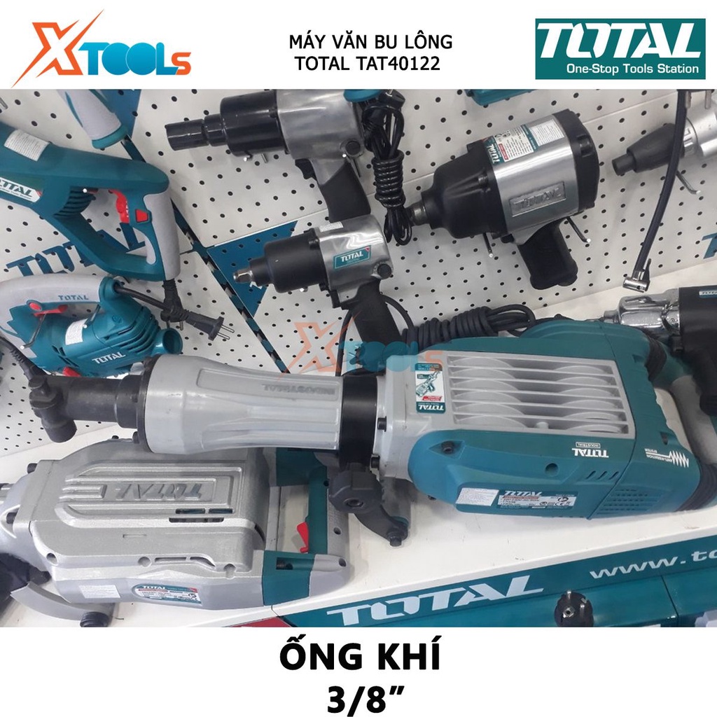 Máy vặn bu lông TOTAL TAT40122 súng siết bu lông dùng hơi 12.5 mm (1/2&quot;) , Tốc độ không tải 7000v/p, 610Nm (450ft), 1/4&quot;