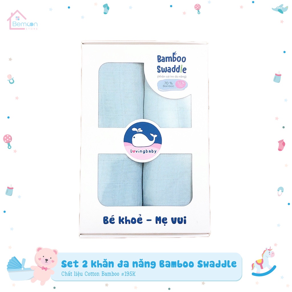 Khăn đa năng sợi tre Lovingbaby Set 2