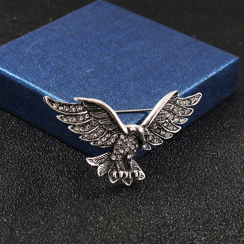 Ghim Cài Áo Hình Chim Đại Bàng Đính Đá Nhân Tạo Thời Trang