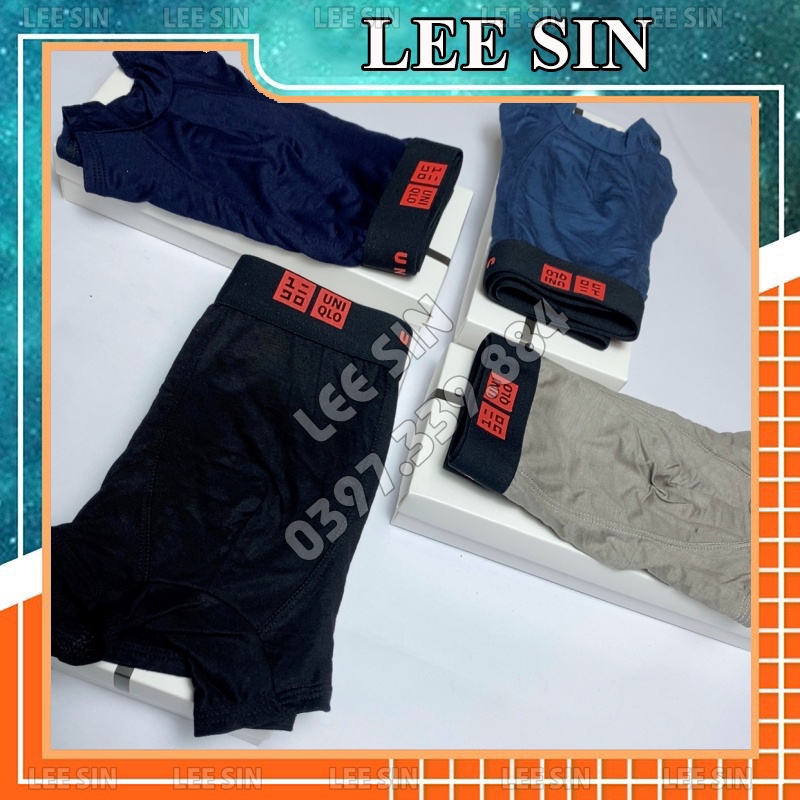 Quần lót nam cao cấp chất cotton thấm hút mồ hôi, Quần sịp nam đùi boxer co dãn 4 chiều nhật bản | LEE SIN