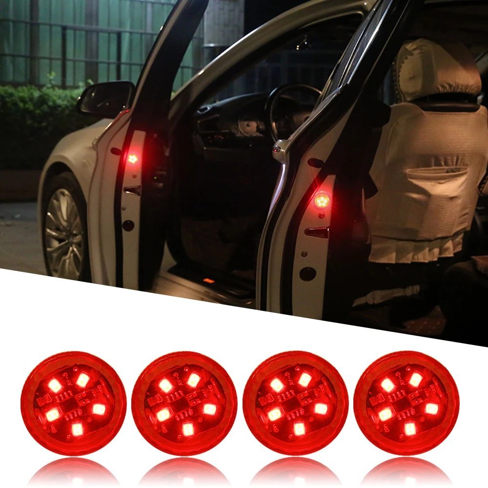 Bộ 2 Đèn led Cảnh Báo Mở Cửa Xe Hơi Từ Tính Không Dây Chống Va Chạm