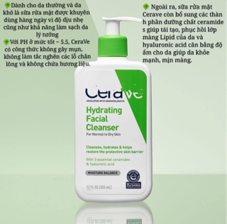 Sữa rửa mặt Cerave Hydrating 473ml