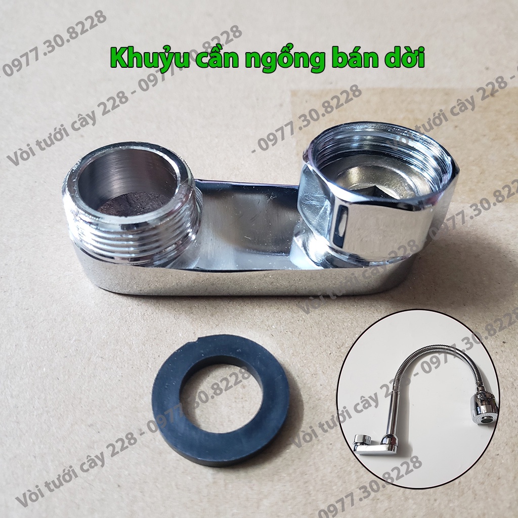 Khuỷu nối cần ngổng vòi rửa bát nóng lạnh cắm tường