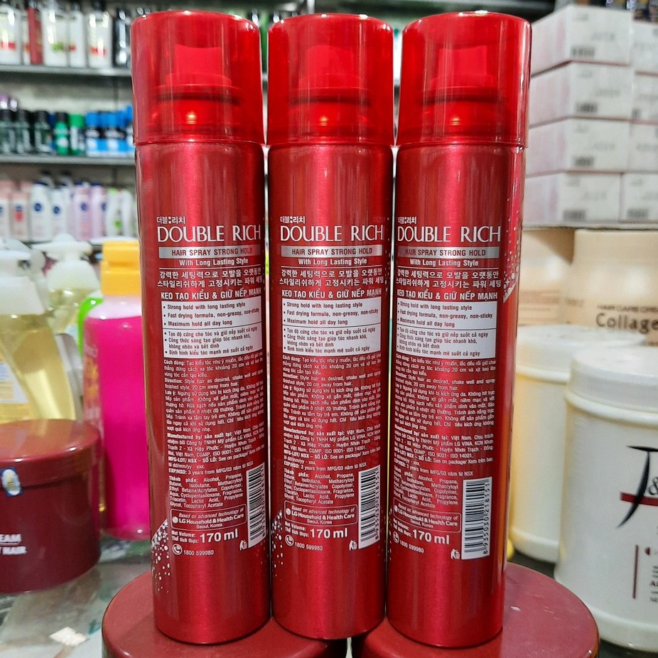 Keo giữ nếp tóc Double Rich Hair Spray 170ml