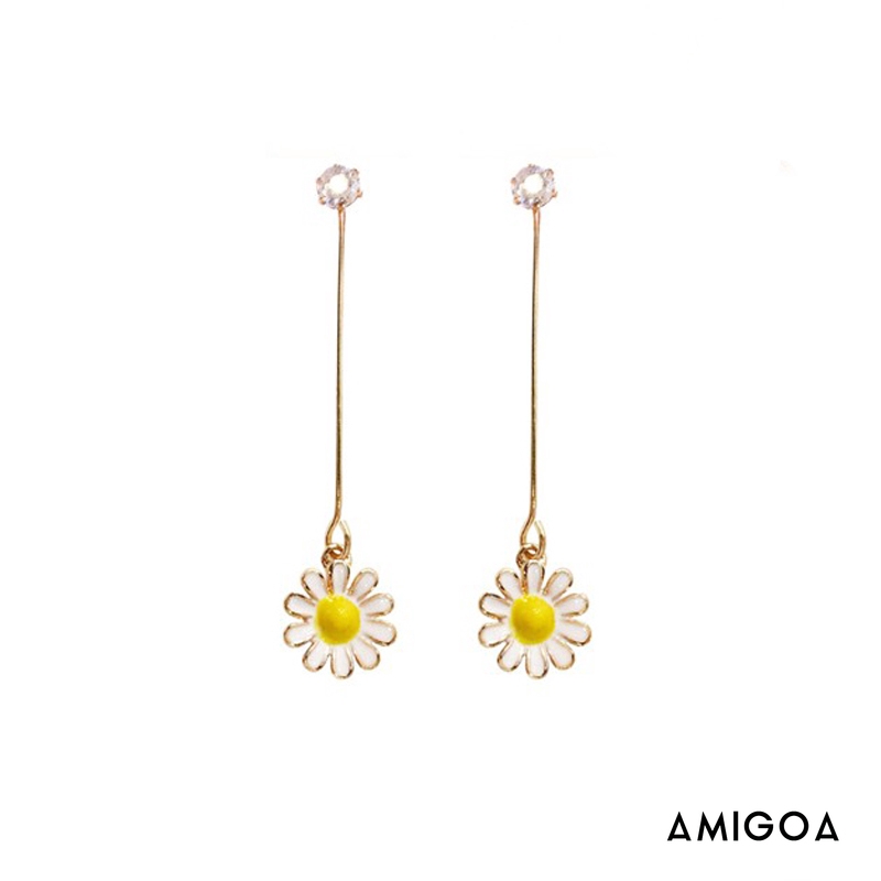 Khuyên Tai Hình Hoa Hướng Dương Đính Đá Xinh Xắn