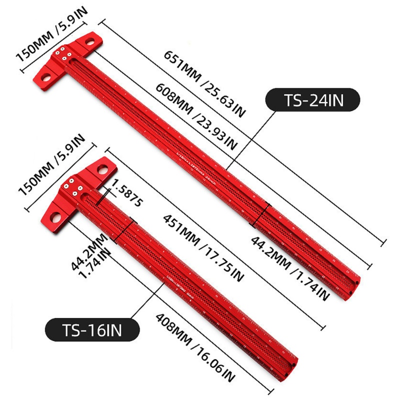 Thước Đo Định Vị Hình Chữ T 16in / 24in Chuyên Dụng