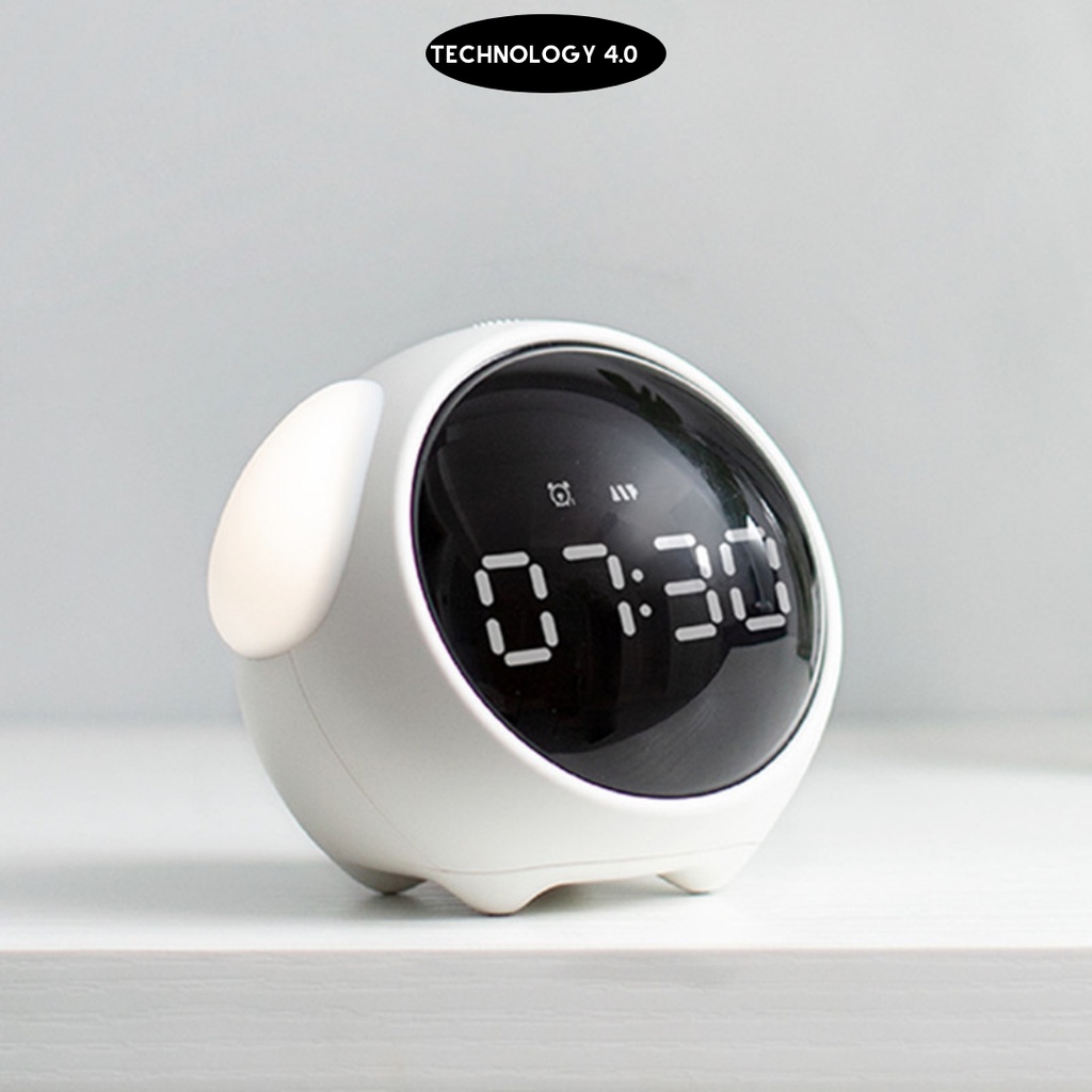 Đồng hồ báo thức,đồng hồ để bàn hiển thị cảm xúc emoji cảm biến âm thanh,đèn ngủ cute trang trí Xiaomi