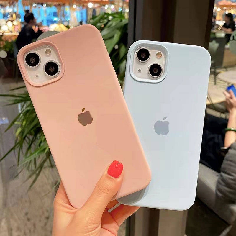 Ốp điện thoại mềm bảo vệ toàn diện màu trơn thích hợp cho iPhone 11 12 13 8Plus