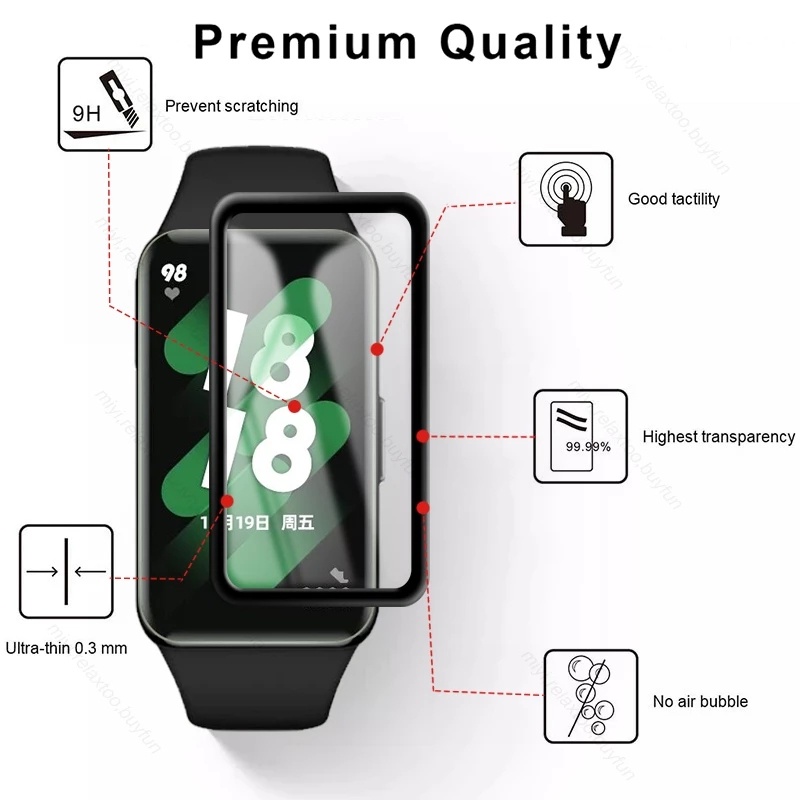 Miếng Dán Cường Lực Cong 3D Bảo Vệ Màn Hình Cho Huawei Band 7