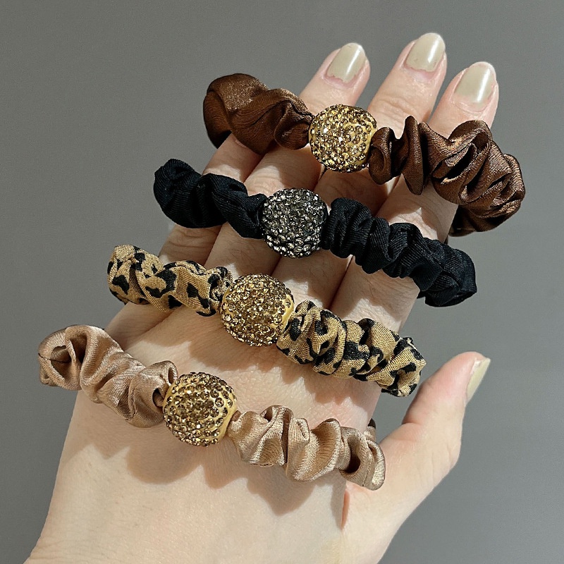 Dây Buộc Tóc Cao Su Họa Tiết Da Báo Đính Đá Thời Trang 2022 Cho Nữ