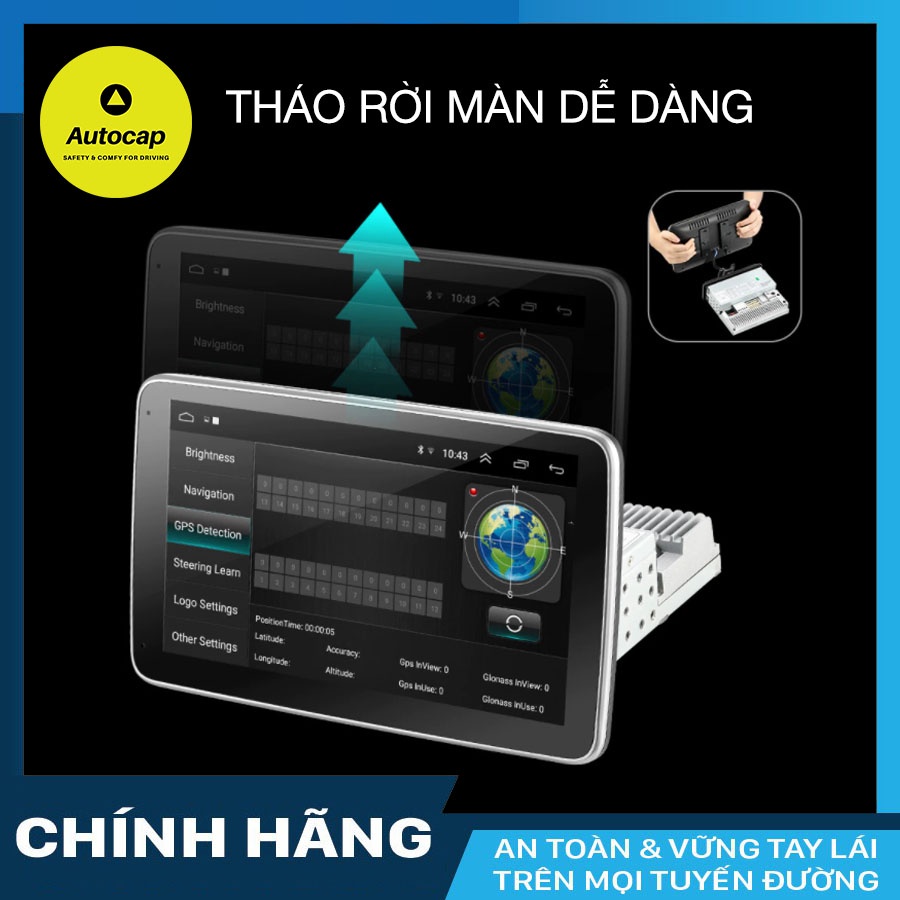 Màn hình S600 Android 1 DIN xoay 360 độ Wifi 4G dành cho xe ô tô