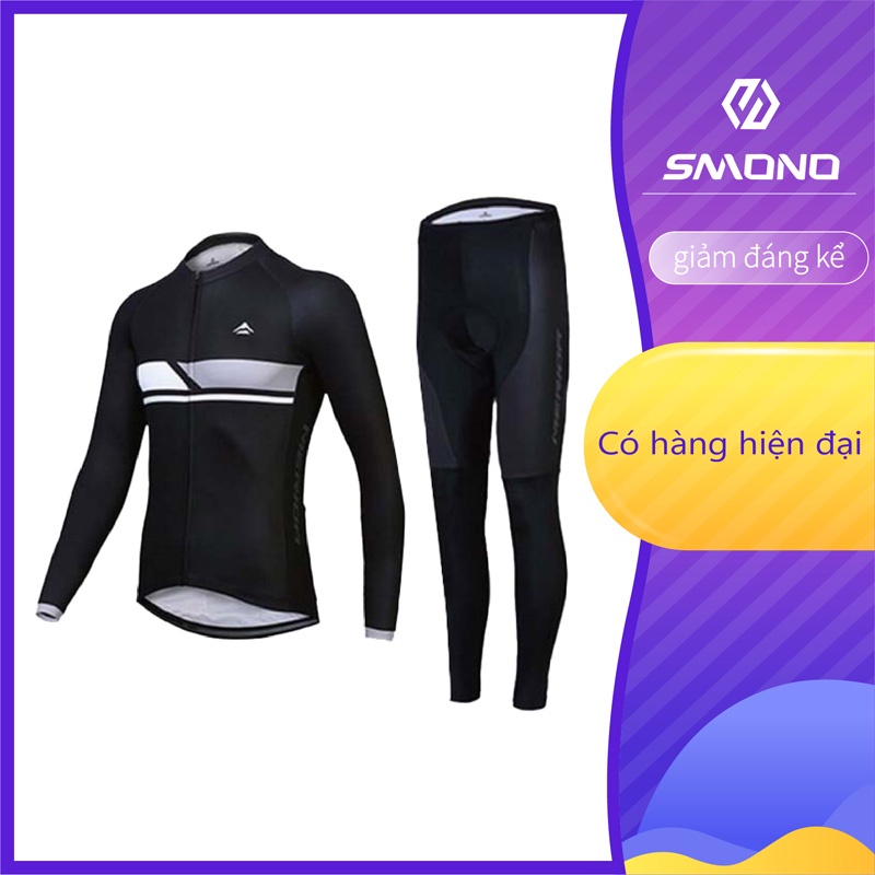 Cycling Jersey dài tay Bộ quần dài có đệm Ngoài trời thoáng khí nhanh khô áo đua xe đạp