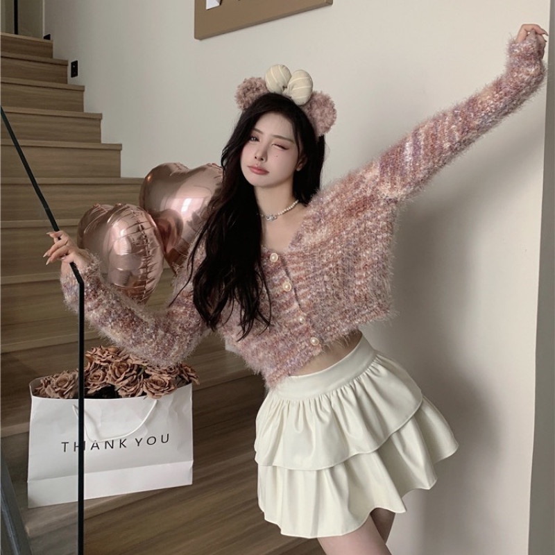 Áo Sweater Nữ Tay Dài Dáng Rộng Cổ Chữ V Thời Trang