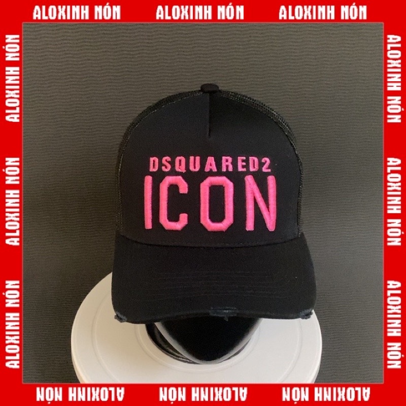 Nón Mũ Nam Nữ DSQ 2 Icon, Màu Đen Hồng, Tự Chụp 100%, Nón Xinh HCM 025