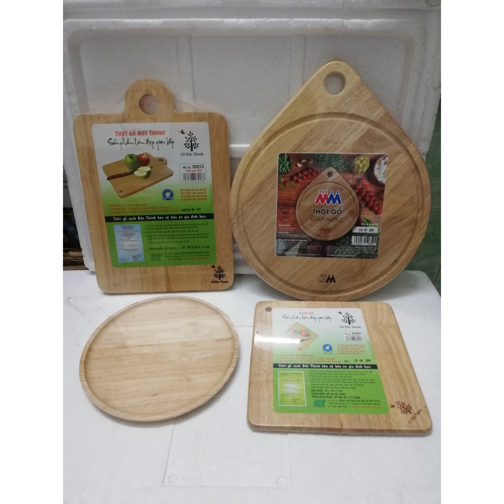 Thớt gỗ chữ nhật quai tròn