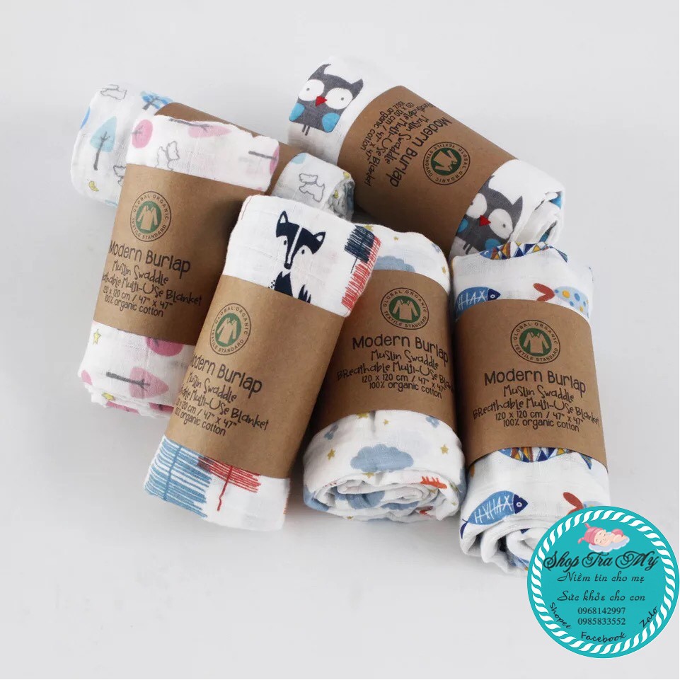 Khăn Aden Muslin sợi tre chính hãng