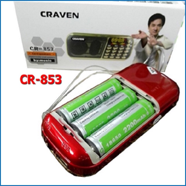 Máy nghe nhạc đa năng CRAVEN Cr853 cr836S b872 cr851 A100 cr865 loa mp3 nghe kinh pháp mini | thẻ nhớ | đài FM- 3PIN- 3W