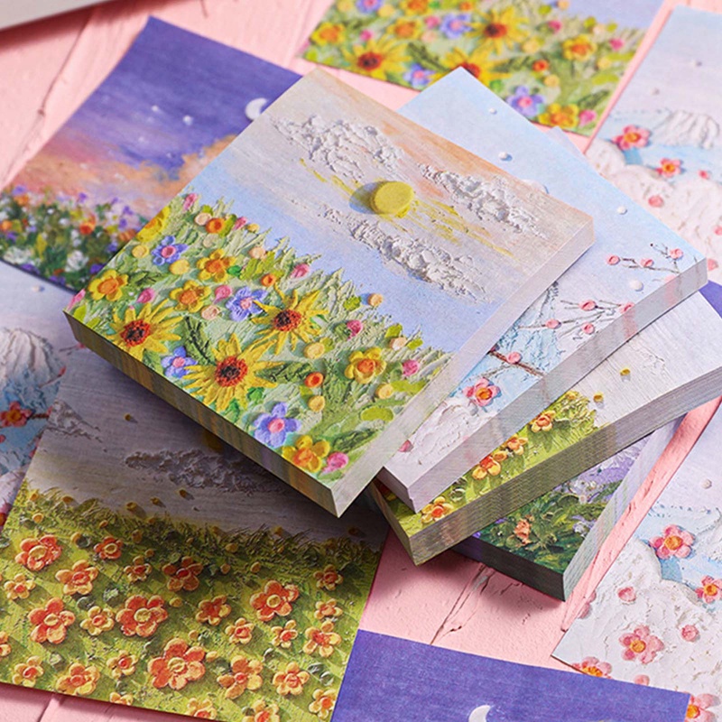 Giấy Ghi Chú Họa Tiết Tranh Sơn Dầu Đẹp Mắt note