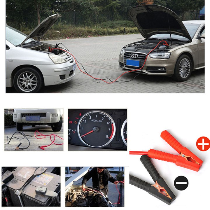 Dây câu bình ắc quy cao cấp, dây kích bình ô tô siêu to, dây kích điện ác quy cứu hộ 4m 2000AMP