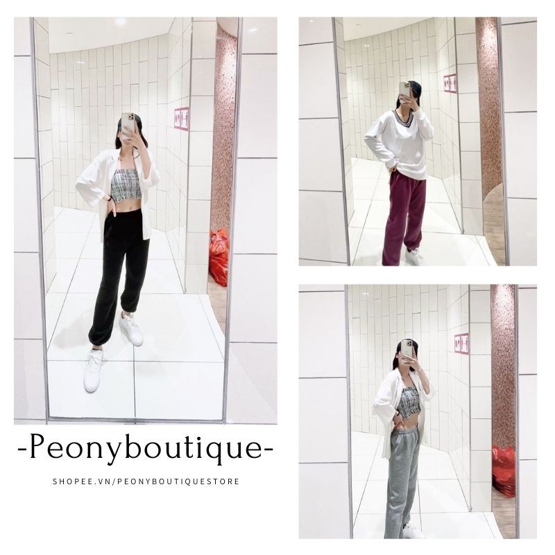 Quần Nỉ Bông GOURD Unisex [FREESHIP]  Jogger dáng thụng dây rút ống rộng màu ĐEN | XÁM Ulzzang nam nữ SIÊU HOT