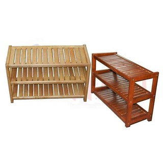 Kệ dép gỗ cao su 3 tầng dài 63cm