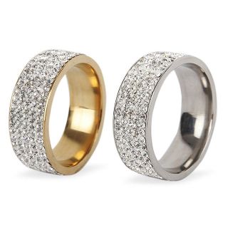 NHẪN TITAN ĐÍNH FULL 5 HÀNG ĐÁ .THIẾT KẾ UNISEX