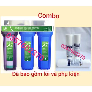 [FREESHIP 99K]_COMBO Bộ lọc nước sinh hoạt 3 cấp 30C3 và Bộ 3 lõi lọc nước số 1 PPF 10INCH