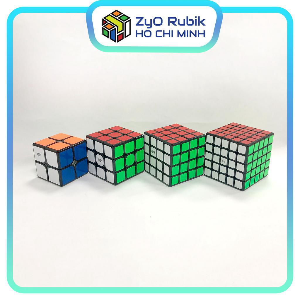 Combo Rubik Viền Đen Sticker - Qiyi Set 1 - Đồ Chơi Phát Triển Trí Tuệ - Zyo Rubik Hồ Chí Minh