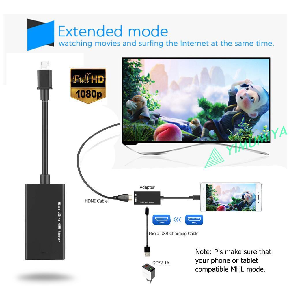 Cáp Chuyển Đổi Micro Usb Sang Hdmi-Compatible 1080p Sang 5pin Sang 11pin Cho Hdtv