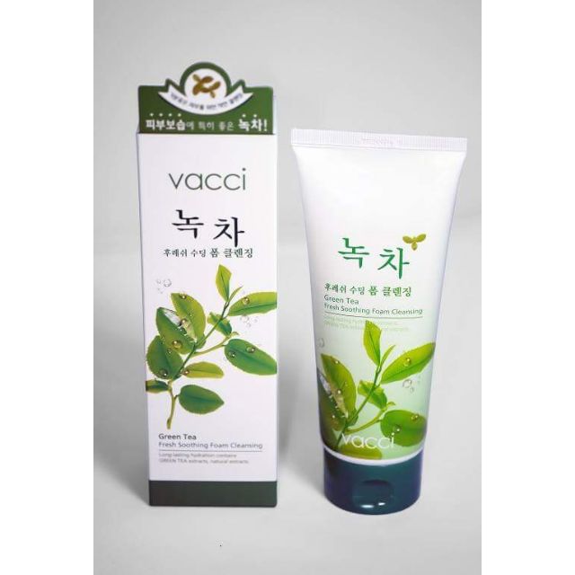 VACCI- SỮA RỬA MẶT TINH CHẤT TRÀ XANH - GREEN TEA FRESH SOOTHING FOAM CLEANSING