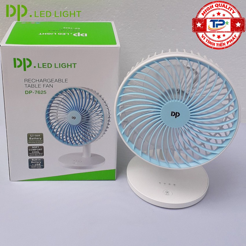Quạt sạc tích điện DP DP-7625 cầm tay hoặc để bàn
