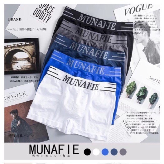 COMBO 5 QUẦN SỊP CHÉO NAM MUNAFIE XUẤT NHẬT CO GIÃN 4 CHIỀU CAO CẤP - BOXER FREESIZE