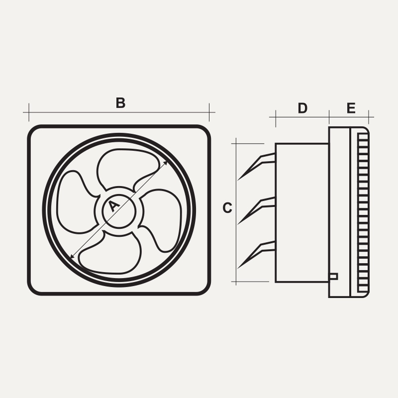 QUẠT HÚT ÂM TƯỜNG 25W / 30W / 40W CAO CẤP MPE