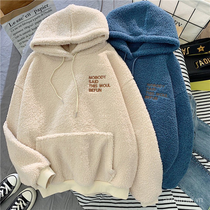 Áo Hoodie Lông Cừu Cực Chất Unisex Hàn Quốc(kèm ảnh thật) | BigBuy360 - bigbuy360.vn