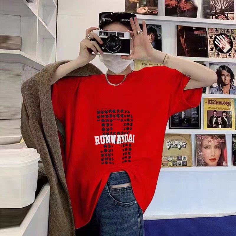 Áo thun nữ tay ngắn form rộng unisex in hình đẹp cổ tròn freesize hàng Quảng Châu ANDOSA AT06