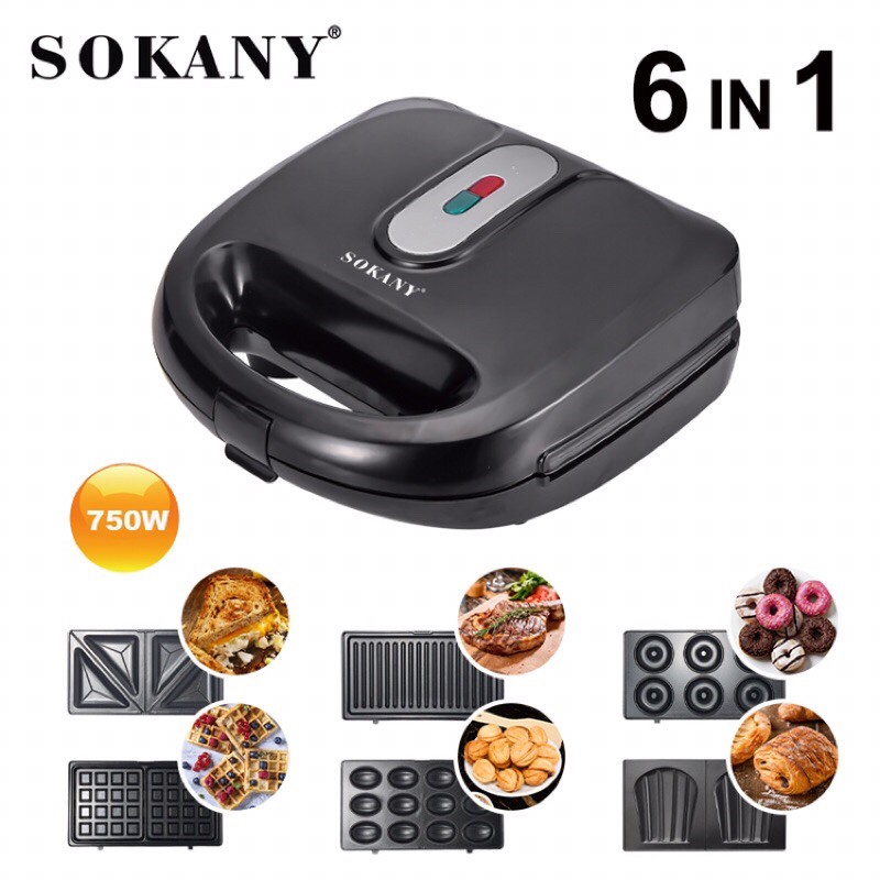 Máy làm bánh 6 in 1 cao cấp Sokany