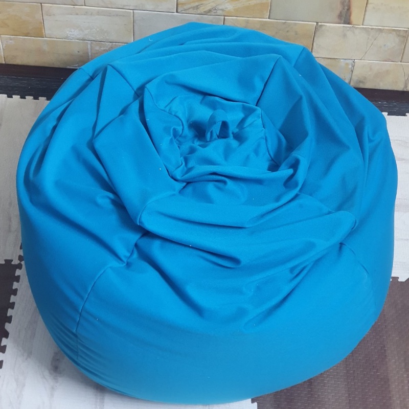 Ghế Lười Hạt Xốp 3ii Home Hình Trái Lê Hàng Xuất Khẩu Tiêu Chuẩn Nhật Bản Màu Xanh Thiên Thanh Size M 80x100cm