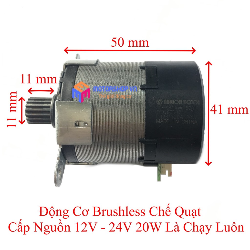 MTS Động Cơ Motor Brushless Không Chổi Than 3 Pha Đấu Nguồn Ắc Quy 12V – 24V 20W Chế Quạt, Máy Khoan Cắt Siêu Khỏe