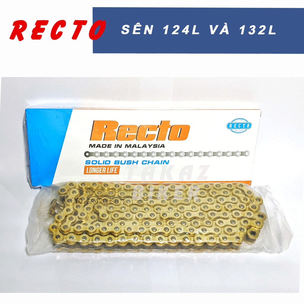 Sên Vàng Recto 428SB - 124L 9 ly và 132L 10 ly made in Thái Lan ( không phốt )