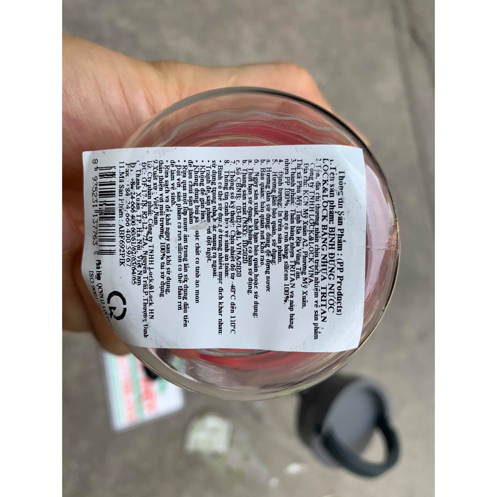 Bình nước nhựa Tritan cao cấp có quai xách 500ml LocknLock ABF692