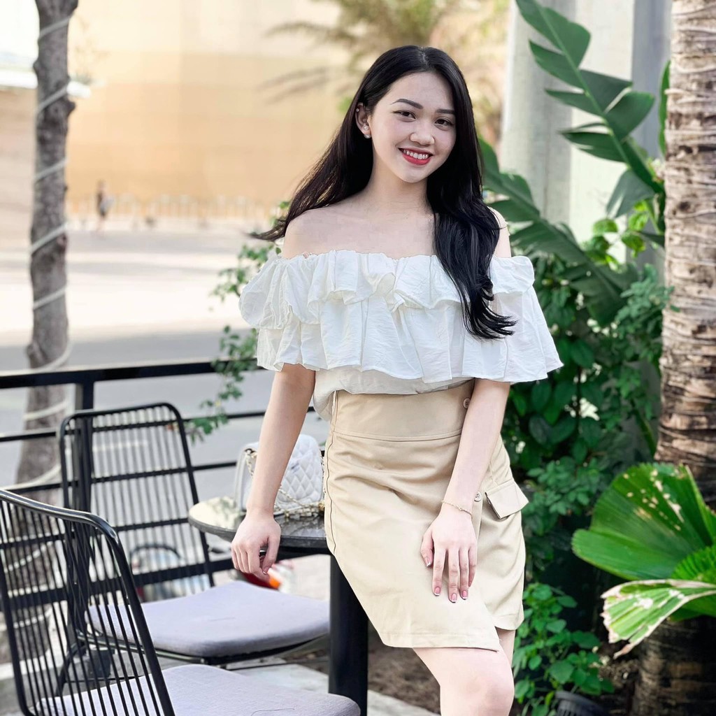 Set áo trễ vai kèm quần giả váy (S14) | BigBuy360 - bigbuy360.vn