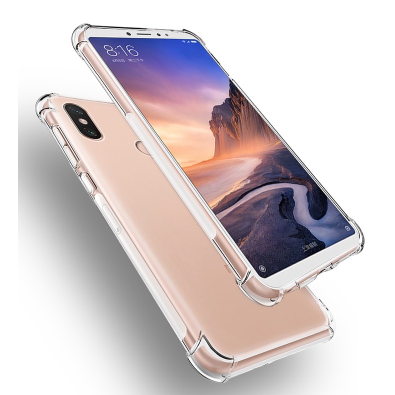 Ốp lưng Xiaomi Mi Max 3 dẻo trong suốt lồi 4 góc chống sốc ôm khít máy lâu ố vàng